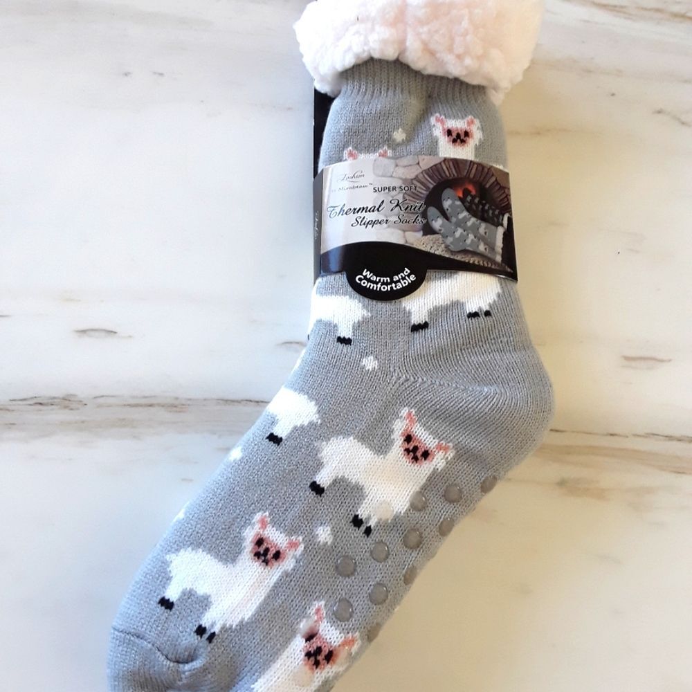 NEW FASHION By MIRABEAU THERMAL KNIT SLIPPER SOCKS